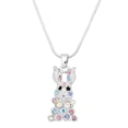 thumbnail image 1 of Rabbit Pendant Necklace Earring Rhinestone Crystal Rhodium Plated 17 Inch Snake Chain J0859-MT, 1 of 3