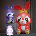 thumbnail image 1 of Rabbit Piggy Bank Large Capacity Lovely Cartoon Bunny Plastic Saving Pot Ornament 2023 New Year Boys Girls Cartoon Coin Bank Money Box New Year Gift,Pink With Light, 1 of 8