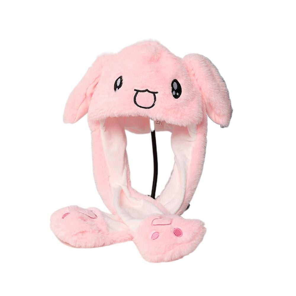 Rabbit Pinch Airbag Plush Funny Cap Animals Ear Hat Moving Jumping Cute ...