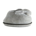 thumbnail image 1 of Rabbit Planter Bunny Flower Pot with Saucer, Cast Concrete 10" x 5", 1 of 2