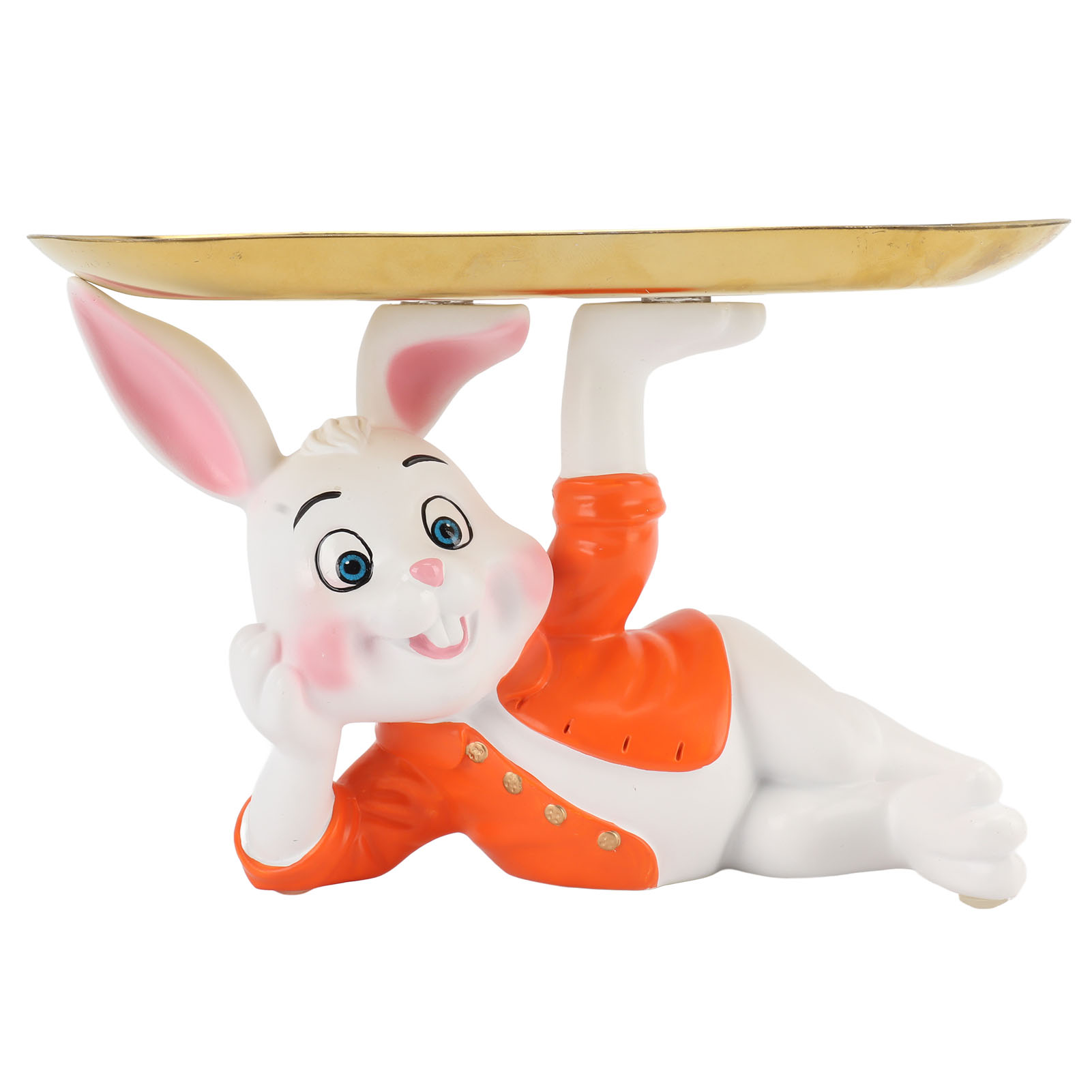 Rabbit Plate Tray Cute Small Resin Rabbit Statue Jewelry Tray with ...