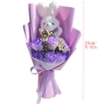thumbnail image 1 of Rabbit Plush with Blue Rose Bouquet in Gift Box, 9.65in Romantic Anniversary Gift for Her, Birthday Present for Girlfriend, Transparent Keepsake Box with Stuffed Animal and Flowers, 1 of 6