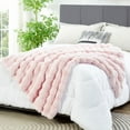 thumbnail image 1 of Rabbit Plush Faux Fur Blanket, Thick and Warm Blanket for All Seasons, Soft and Fuzzy Furry Throw Blanket for Couch Sofa Bed, Thermal Cozy Decorative Blanket (Beige,39.4×63inch/100×160cm), 1 of 5