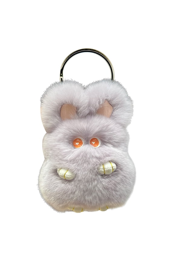Rabbit Plush Pendant Super Soft Faux Rabbit Fur Cute Bunny Doll Plushies Hanging Ornament Colored Cartoon Stuffed Animal Doll Plush Keychain Pendant Backpack Decor Girl Gift