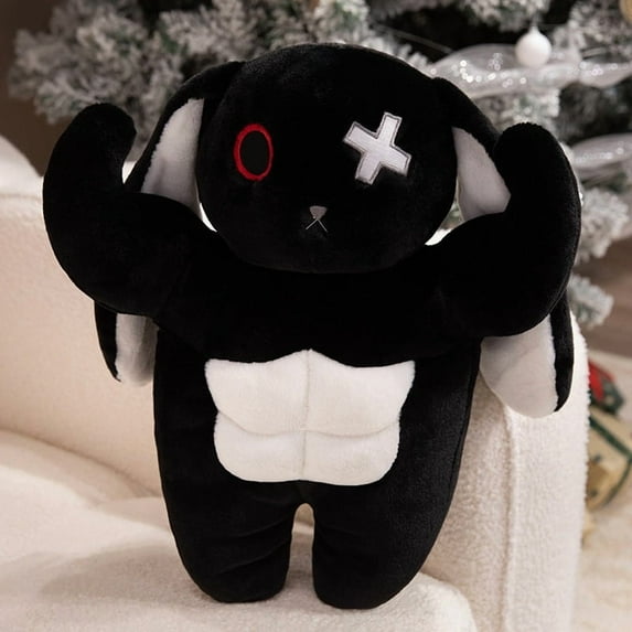 Rabbit Plush Pillow,Black Bunny Stuffed Animal Plushie Pillow Toys Home Decoration 15.7in