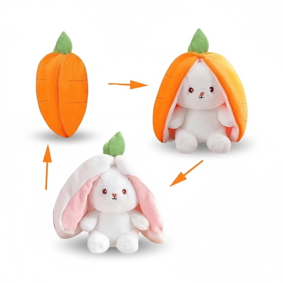 Dashing Nova Carrot Bunny Plush Toy, Rabbit Stuffed Animal, 23cm Orange