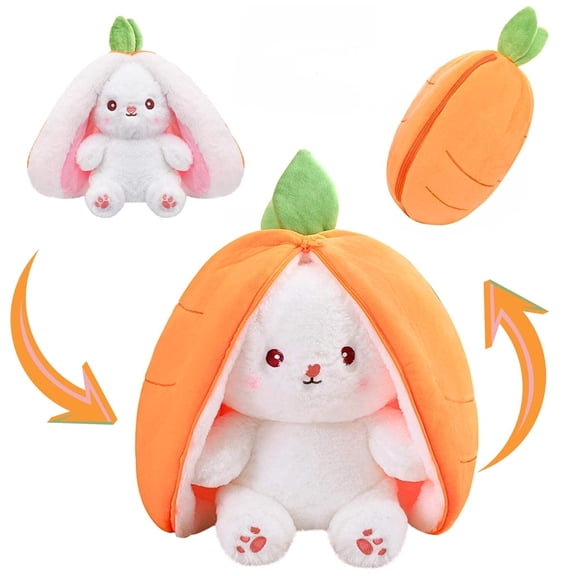 Dashing Nova Carrot Bunny Plush Toy, Soft Rabbit Stuffed Animal for Easter, 35cm Orange