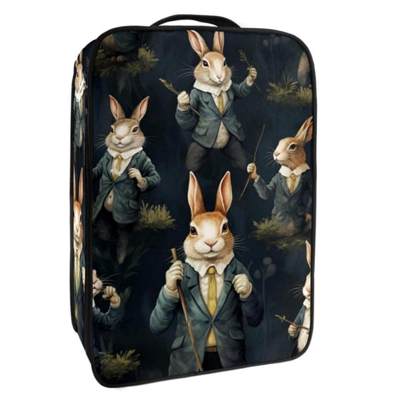 Rabbit Polyester Shoe Boxes Organizer, 23x31cm/9x12in Closet Storage Solution for Shoes, Foldable and Durable Shoe Storage Container for Sneakers and Sandals