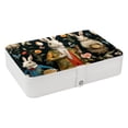 thumbnail image 1 of Rabbit Portable PU Leather Necklace Organizer Box with Removable Compartment, Earring Holder, and Jewelry Display, 1 of 1