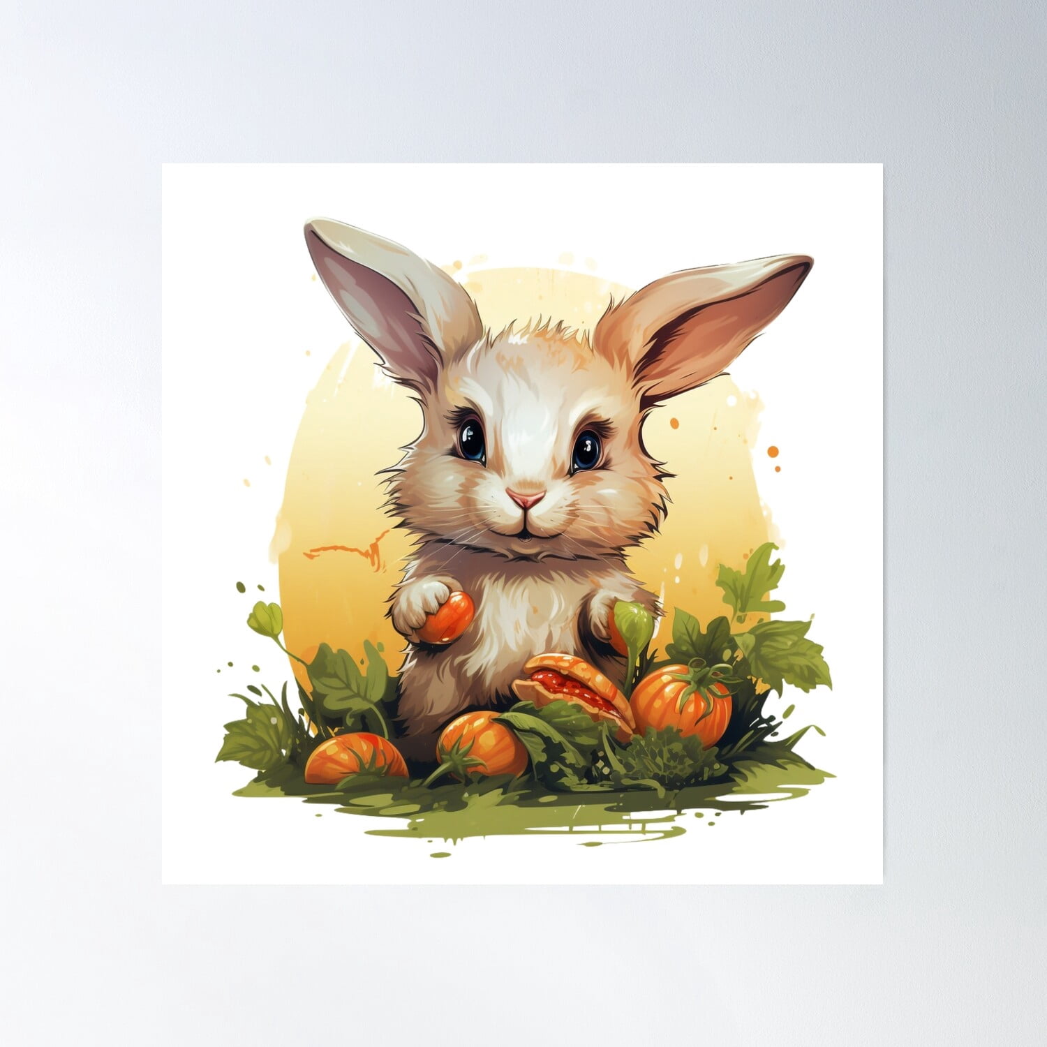 Cool Rabbit Poster Rabbit Poster Wall Art, Modern Wall Decor, 16x16 UNFRAMED - Walmart.com