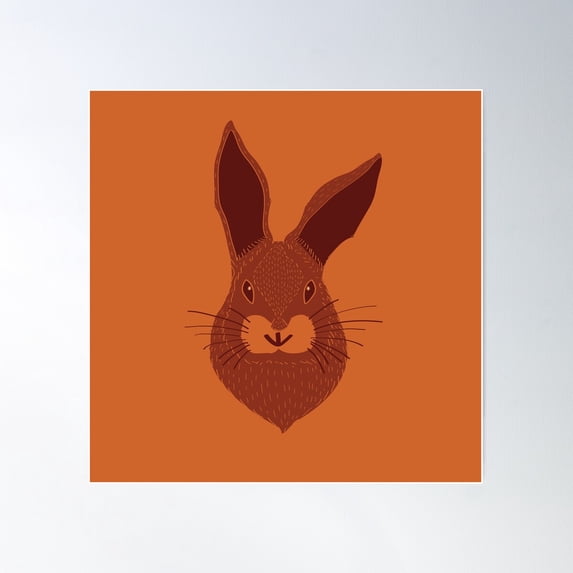 Rabbit Poster Wall Art, Modern Wall Decor For Living Room Bedroom, 17x17 UNFRAMED
