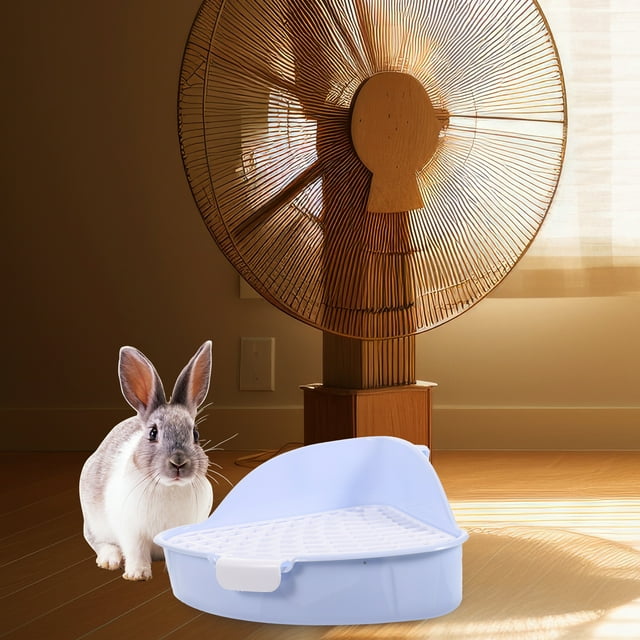 Rabbit Potty,Rabbit Litter Box Bunny Triangle Potty Trainer Corner Plastic Litter Box