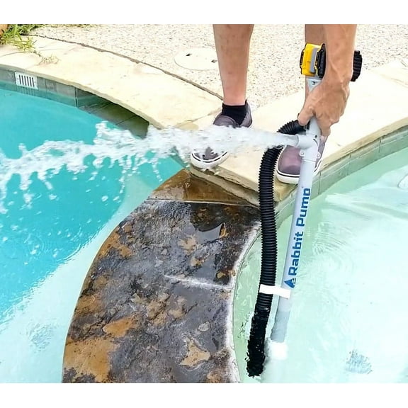 Rabbit Pump Super Pump 33 GPM Water Transfer Pump, 10Ft. Length Includes Battery and Charger