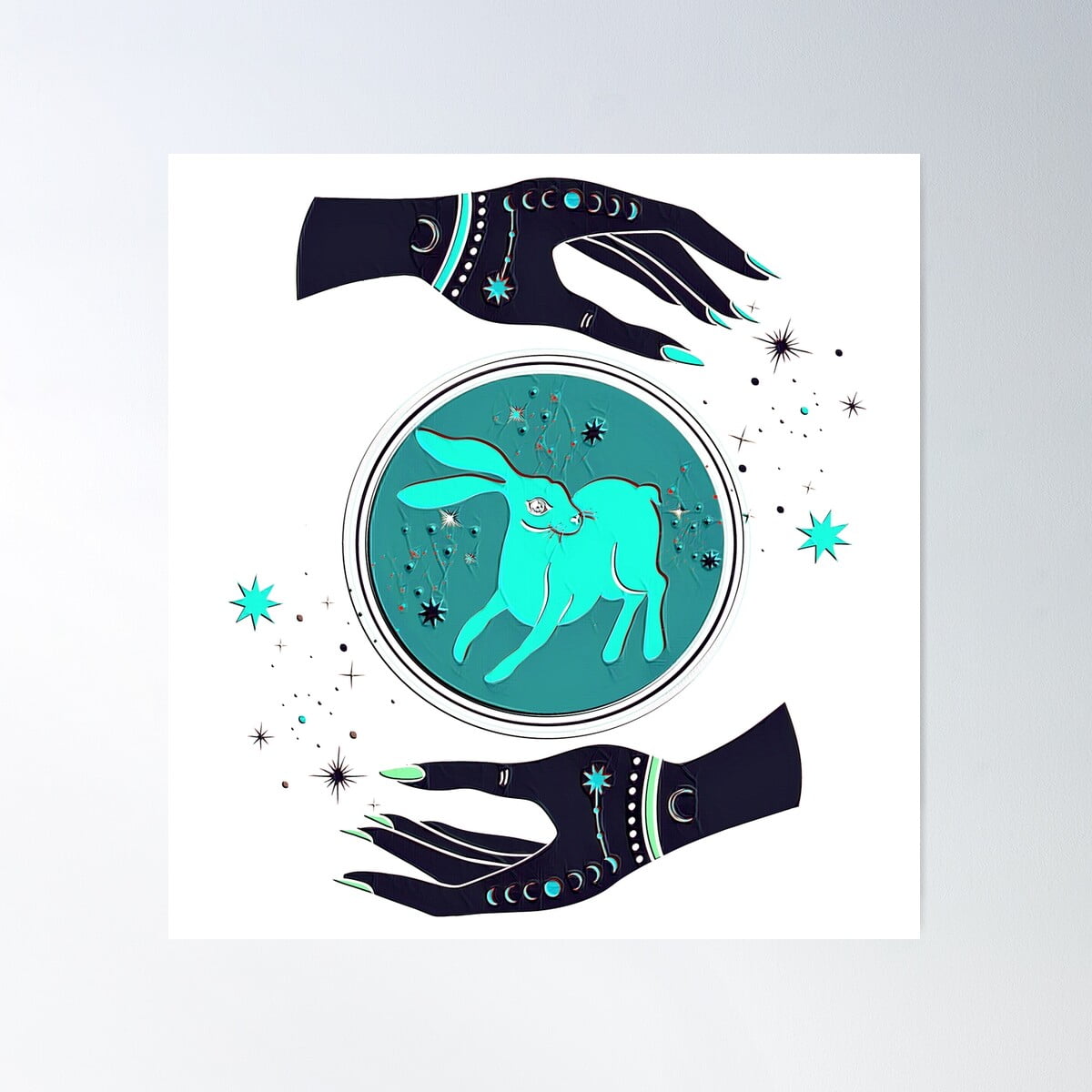 Rabbit Ritual Witchcraft Poster Wall Art, Modern Wall Decor For Living ...