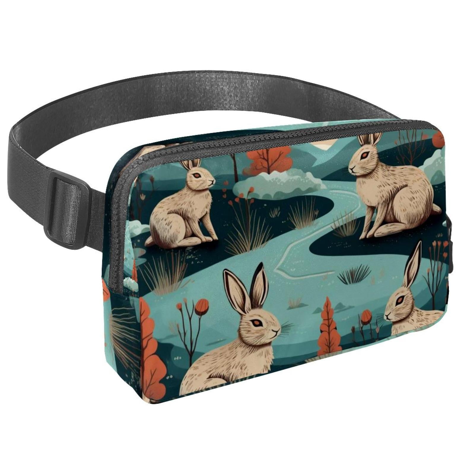 Rabbit Running Belt Waist Bag Fanny Packs, Lightweight Adjustable with Extension Strap, Unisex