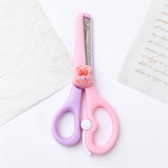Rabbit Safety Scissors, Cute Animal Blunt Tip Craft Scissors with Protective Cap, Paper Cutting Tool for Art Craft Home Supplies