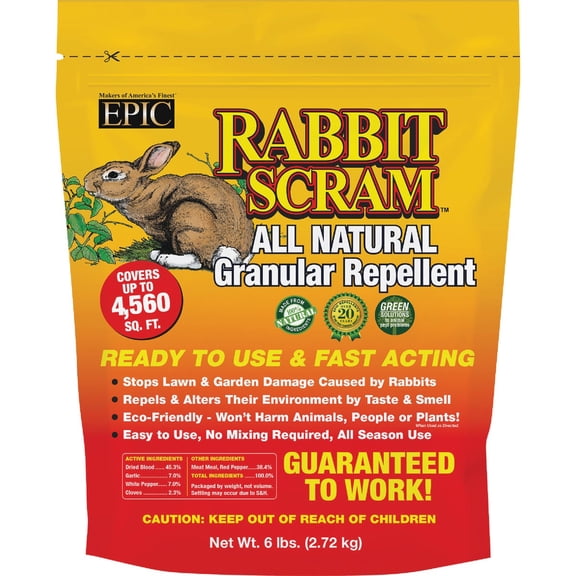 Scram Rabbit Granular Repellent - Deterrent Granules - 6 lbs