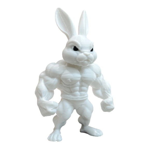 Rabbit Sculpture 3D Printed Muscle Bunnies Statue Muscular Rabbit Figurines