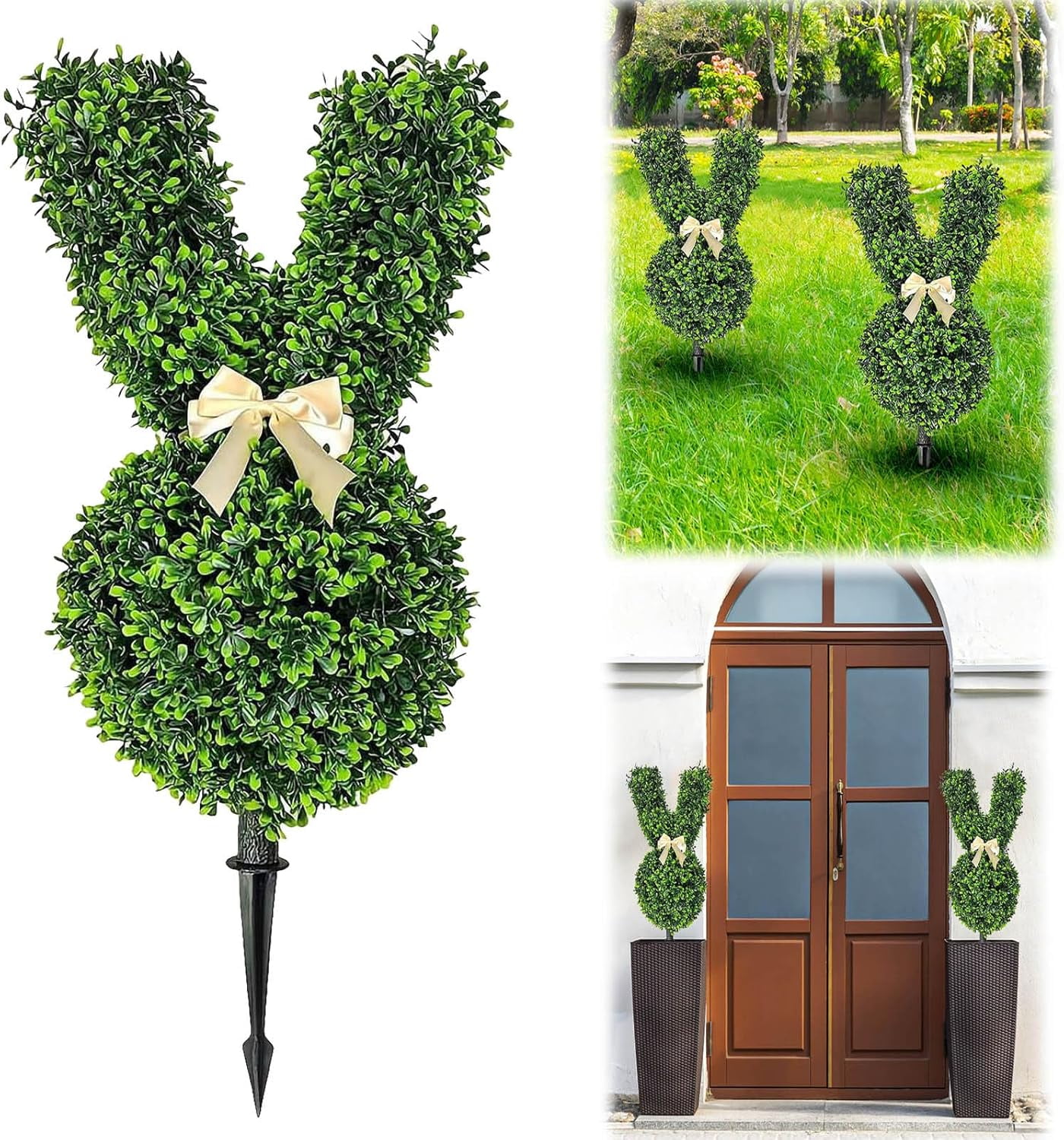 Rabbit Shaped Topiary Trees, 3ft Bunny Topiary Outdoor Decoration ...