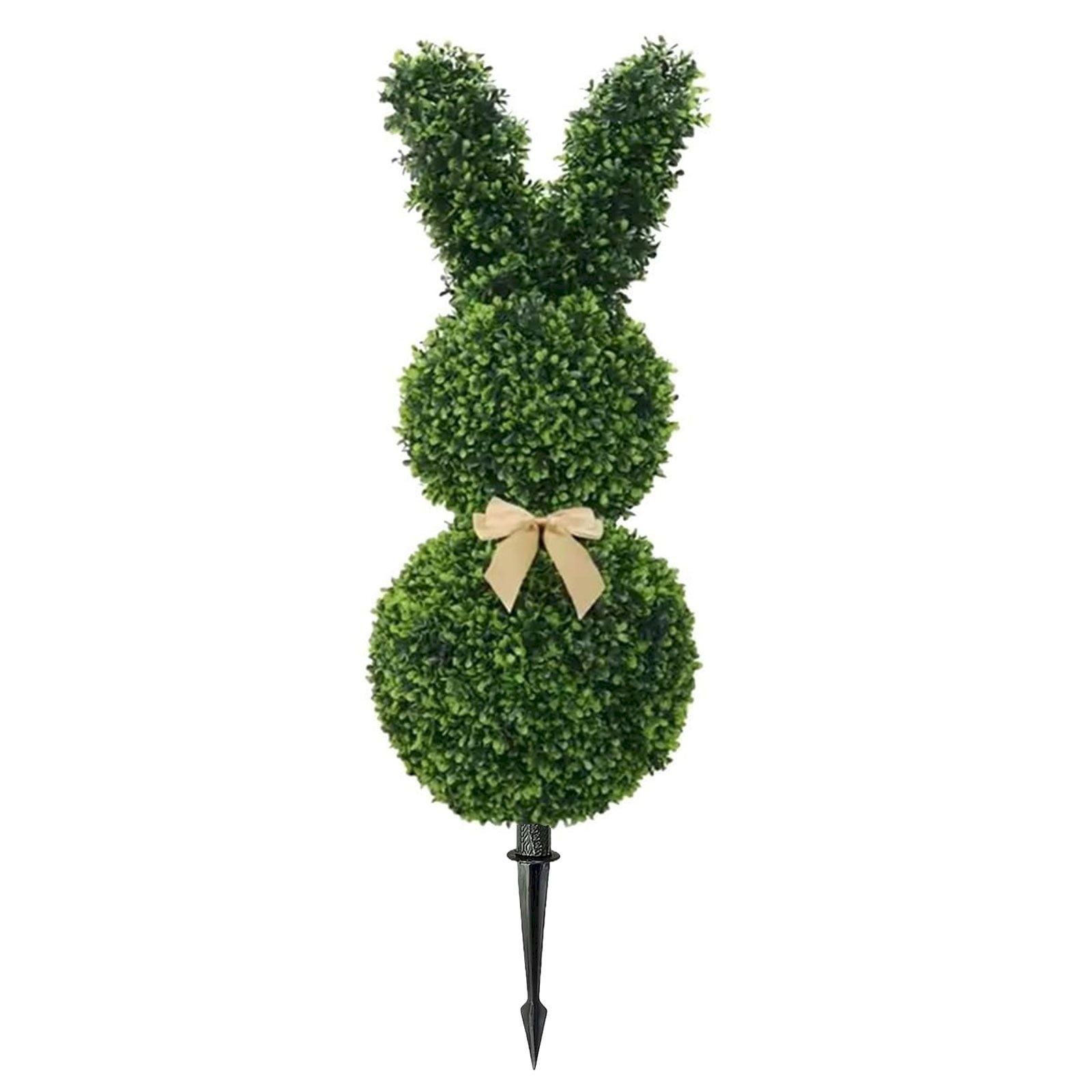 Rabbit Shaped Topiary Trees – Set of 1 – 3ft High Artificial Boxwood ...