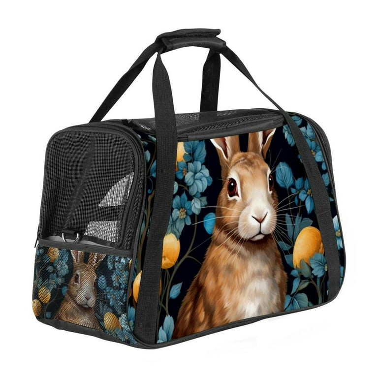 Rabbit Sherpa Fabric Carrier Bag 900D Oxford Cloth Pet Travel Bag with Nylon Webbing 17x10x11.8 Inches 43x26x30 cm Walmart