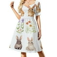thumbnail image 1 of Rabbit Short Sleeved Dress Summer Dresses Birthday Dress for Women Luxury 2025 Dress Party Night, 1 of 6