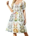 thumbnail image 1 of Rabbit Short Sleeved Dress Summer Dresses Birthday Dress for Women Luxury 2025 Dress Party Night, 1 of 6