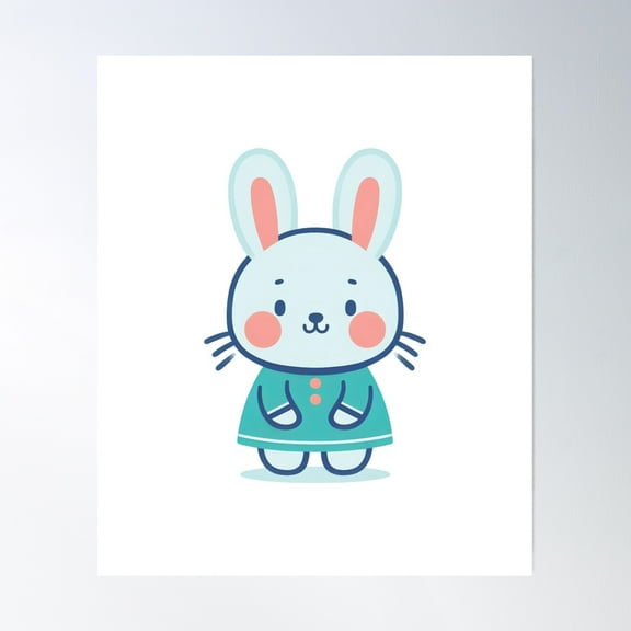 Rabbit, Shy Rabbit Poster Wall Art, Modern Wall Decor, 12x18 UNFRAMED