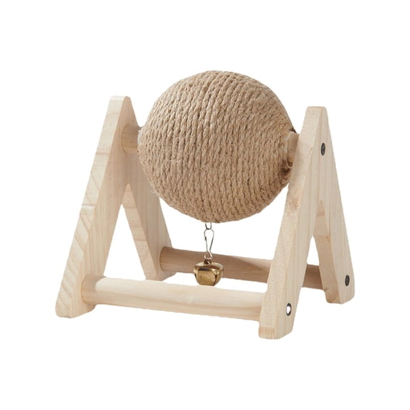 Rabbit Sisal Claw of Ball Bunny Scratcher with Ball Sofa Protector Portable Wooden Rack with Bell Stable Rabbit Scratch Toy Ball for Chinchilla