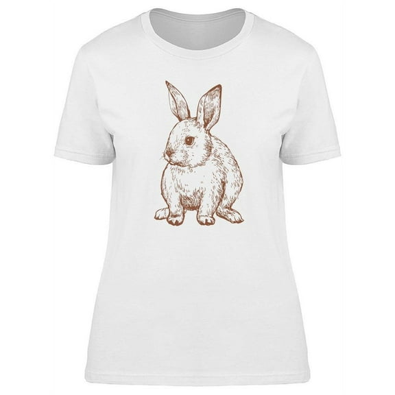Rabbit Sketch Design T-Shirt Women -Image by Shutterstock, Female 3X-Large