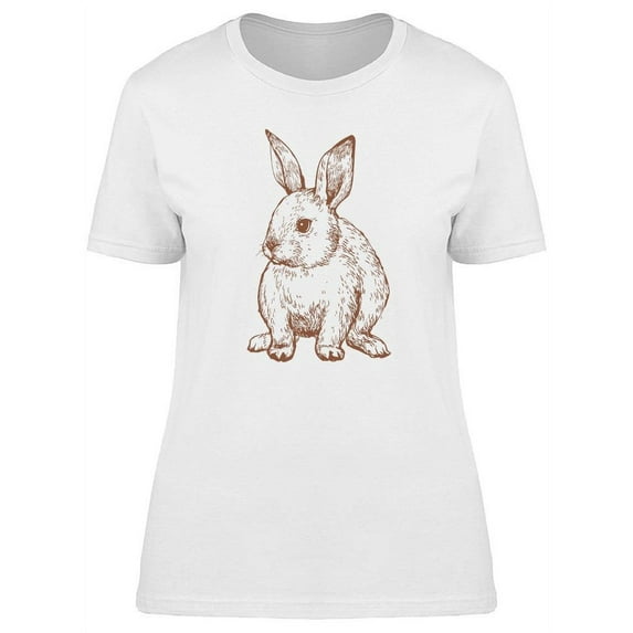 Rabbit Sketch Design T-Shirt Women -Image by Shutterstock, Female Small