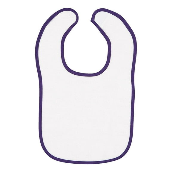 Rabbit Skins 1003 Infant Contrast Trim Terry Bib-Purple