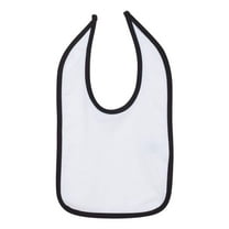 Rabbit Skins - Infant Contrast Trim Premium Jersey Bib - 1004 - White/ Black