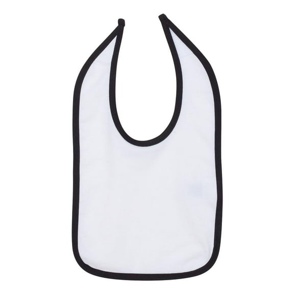 Rabbit Skins - Infant Contrast Trim Premium Jersey Bib - 1004 - White/ Black