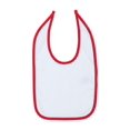thumbnail image 1 of Rabbit Skins 1004 Infant Contrast Trim Bib-White/Red, 1 of 2