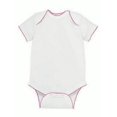 thumbnail image 1 of Rabbit Skins - Infant Baby Rib Bodysuit - 4400, 12M, White/Raspberry Picot, 1 of 2