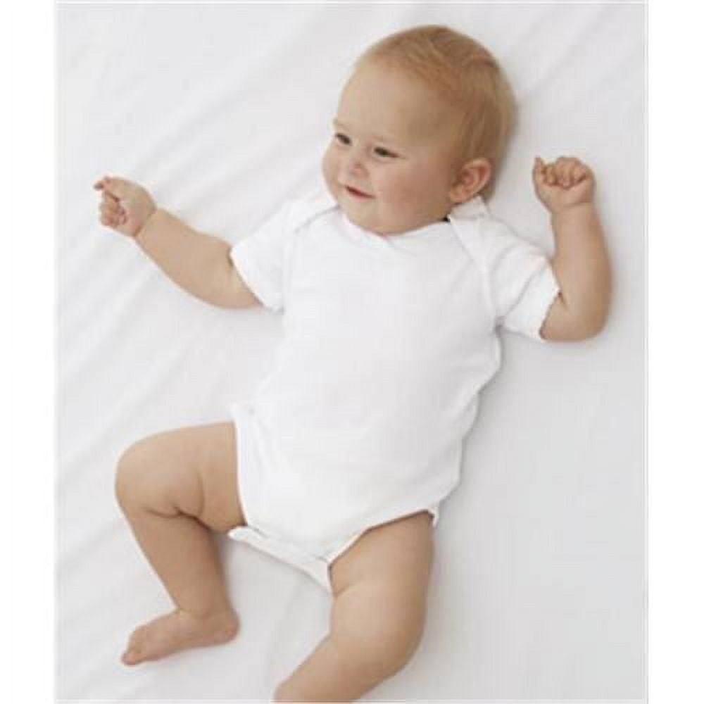 Rabbit Skins - Infant Baby Rib Bodysuit - 4400, 18M, White/White Picot ...