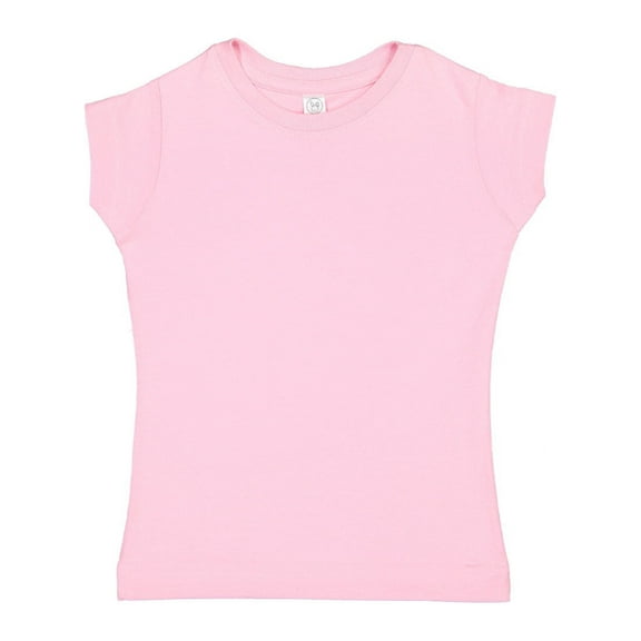 Rabbit Skins Toddler Girls' 100% Cotton Jersey Short Sleeve Tee, Hot Pink, 4T