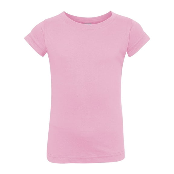 Rabbit Skins 3316 Toddler Girls Fine Jersey T-Shirt- Pink - Size 5 By 6