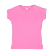 Rabbit Skins 3316 Toddler Girls Fine Jersey T-Shirt- Raspberry - Size 5 By 6