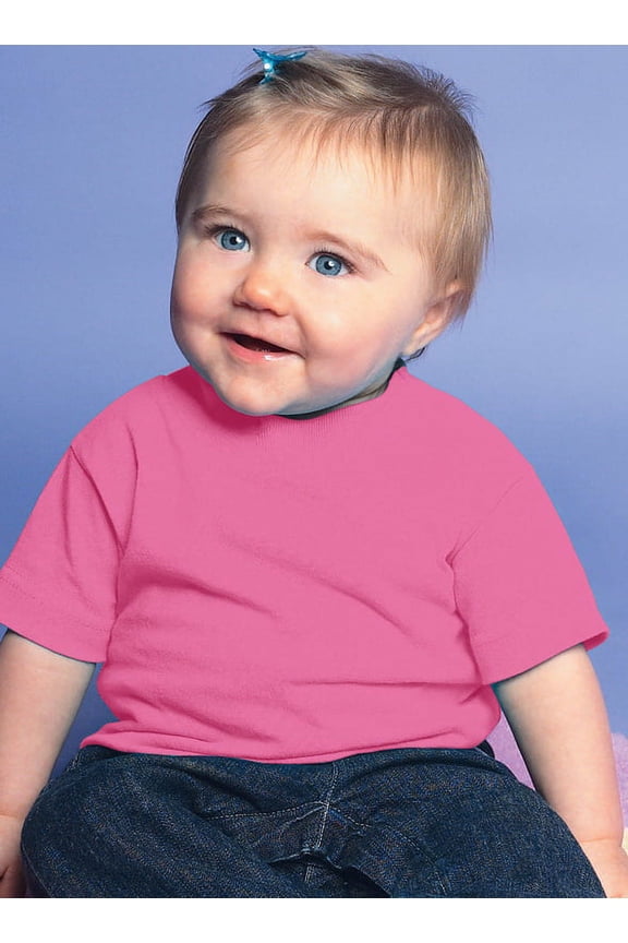 3401 Infant Jersey T-Shirt, Raspberry, 6M