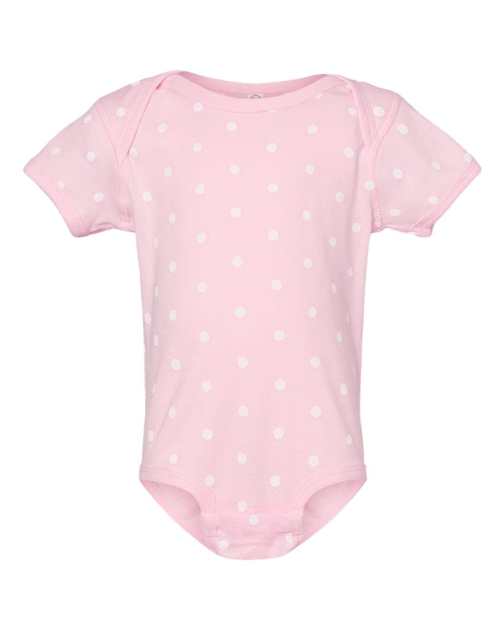 Rabbit Skins 4400 Infant Baby Rib Bodysuit - BALLERINA/ WH DT - 12MOS ...