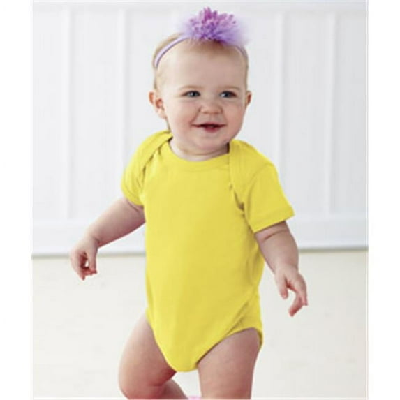 Rabbit Skins 4424 Infant Fine Jersey Lap-Shoulder Bodysuit - Zest, New Born
