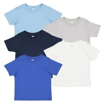 Rabbit Skins 5 Pack Fine Jersey Toddler T-Shirt Boy & Girl| Kids Tee| Blank Child Tshirt , Baby Boy, 5