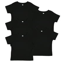 Rabbit Skins 5 Pack Fine Jersey Toddler T-Shirt Boy & Girl| Kids Tee| Blank Child Tshirt , Black, 5