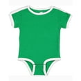 thumbnail image 1 of Rabbit Skins 4432 Infant Soccer Ringer Fine Jersey Bodysuit, 6M, VINTAGE GRN/ WHT, 1 of 4