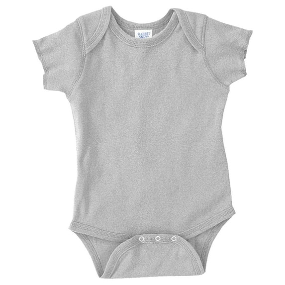 Rabbit Skins - Infant Baby Rib Bodysuit - 4400, 6M, White/Raspberry Picot
