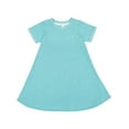 thumbnail image 1 of Rabbit Skins B02438253 Harborside Melange French Terry Girls Twirl Dress, Caribbean Melange - Small, 1 of 1