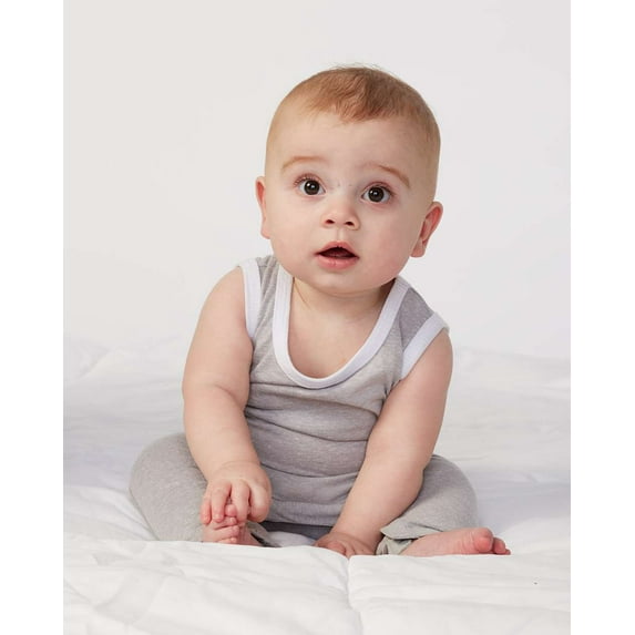 Rabbit Skins B05238095 Infant Harborside Melange Tank Top Romper, Grey Melange - 24 Months