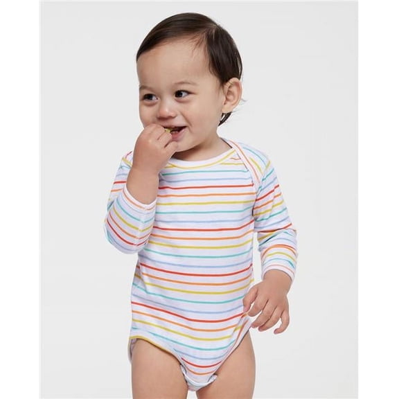 Rabbit Skins B08138001 Infant Fine Jersey Long Sleeve Bodysuit, White -   Born